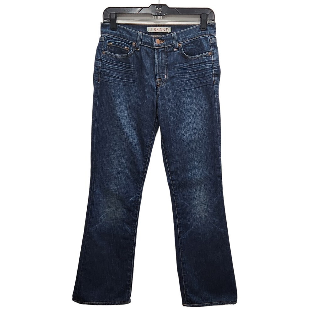 J Brand Mid Rise Straight Leg Medium Wash Jeans, 27